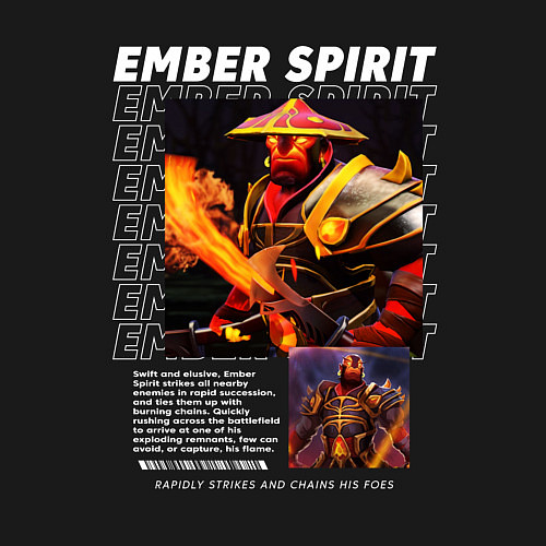 Мужской свитшот Ember Spirit Dota2 / Черный – фото 3
