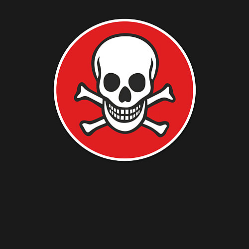 Мужской свитшот Череп в красном знаке / Черный – фото 3