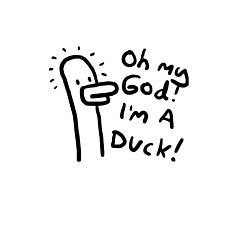 Свитшот хлопковый мужской Oh my god, im duck - joke, цвет: белый — фото 2