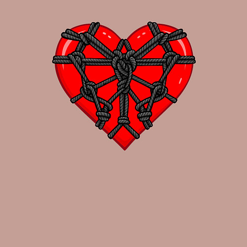 Мужской свитшот Связанное сердце бдсм / Пыльно-розовый – фото 3