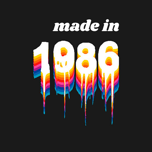 Мужской свитшот Made in 1986 liquid art / Черный – фото 3