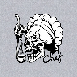 Свитшот хлопковый мужской Chef skull, цвет: меланж — фото 2