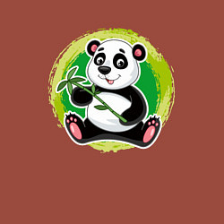 Свитшот хлопковый мужской Милый мультяшный панда с бамбуком, цвет: кирпичный — фото 2