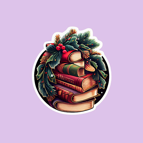 Мужской свитшот Новый Год и книги / Лаванда – фото 3