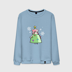 Свитшот хлопковый мужской С новым годом - аниме девочка, цвет: мягкое небо