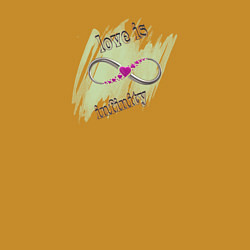 Свитшот хлопковый мужской Символ бесконечности любовь, цвет: горчичный — фото 2