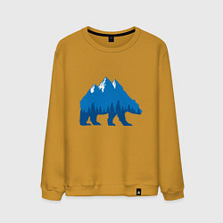 Свитшот хлопковый мужской Bear mountains, цвет: горчичный