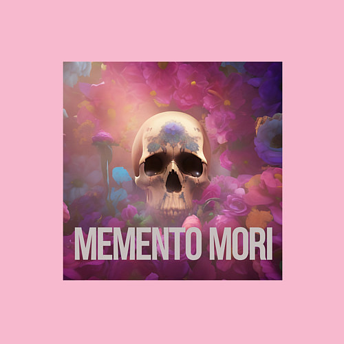 Мужской свитшот Череп в цветах memento mori / Светло-розовый – фото 3