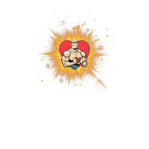 Мужской свитшот Качок с сердцем / Белый – фото 3