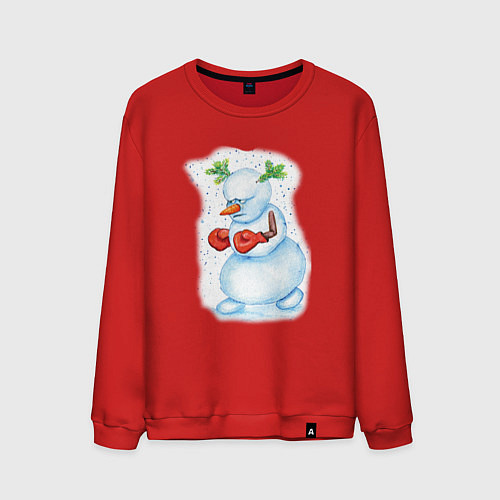 Мужской свитшот Снеговиха / Красный – фото 1