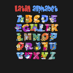 Свитшот хлопковый мужской Latin alphabet for children, цвет: черный — фото 2