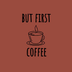 Свитшот хлопковый мужской But first - coffee, цвет: кирпичный — фото 2