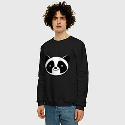 Свитшот хлопковый мужской Мордашка панды, цвет: черный — фото 2