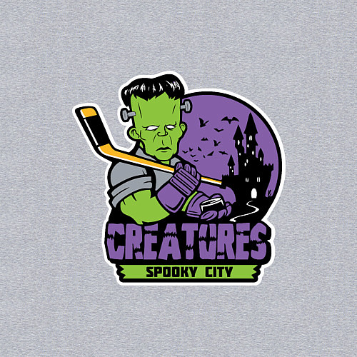 Мужской свитшот Spooky city / Меланж – фото 3