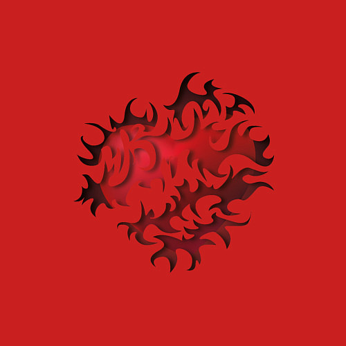 Мужской свитшот Трайбл сердце / Красный – фото 3