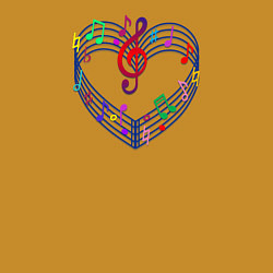 Свитшот хлопковый мужской Цветные ноты и скрипичный ключ, цвет: горчичный — фото 2