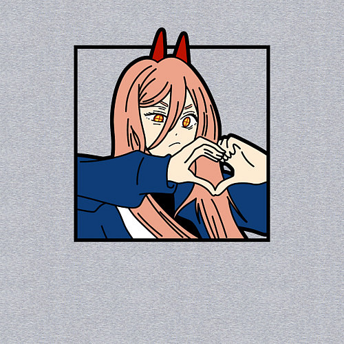 Мужской свитшот Пауэо показывает сердечко - черный / Меланж – фото 3