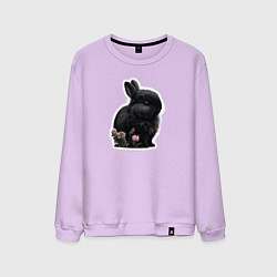 Свитшот хлопковый мужской Маленький черный кролик, цвет: лаванда