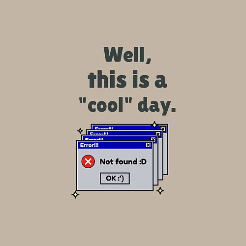 Мужской свитшот Well this is a cool day / Миндальный – фото 3