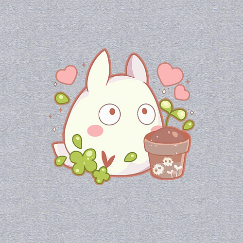 Мужской свитшот Тоторо и цветок / Меланж – фото 3