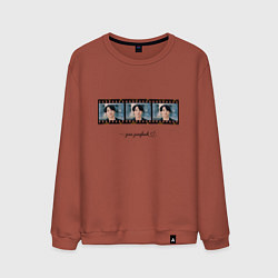 Свитшот хлопковый мужской Jungkook BTS, цвет: кирпичный