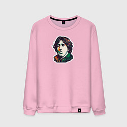 Свитшот хлопковый мужской Оскар Уайльд арт, цвет: светло-розовый