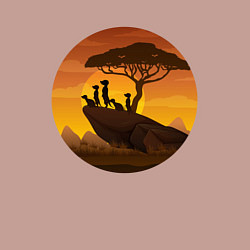 Свитшот хлопковый мужской Сурикаты на закате, цвет: пыльно-розовый — фото 2