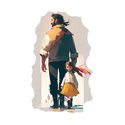 Свитшот хлопковый мужской Дочка и отец вместе, цвет: белый — фото 2