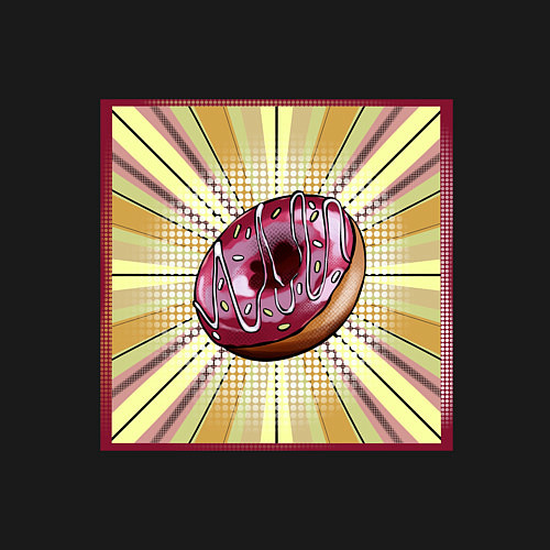 Мужской свитшот Пончик в стиле поп-арт / Черный – фото 3