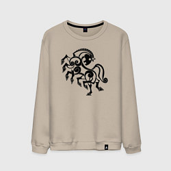 Свитшот хлопковый мужской Слейпнир конь бога Одина, цвет: миндальный