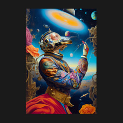 Свитшот хлопковый мужской Космическая фантазия - нейросеть, цвет: черный — фото 2