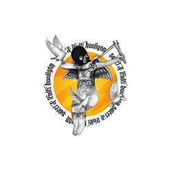 Свитшот хлопковый мужской Панк ангел с рогаткой, цвет: белый — фото 2