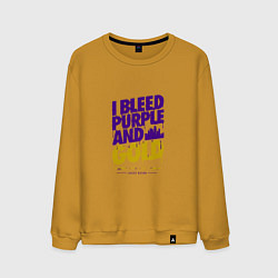 Свитшот хлопковый мужской Lakers nation, цвет: горчичный