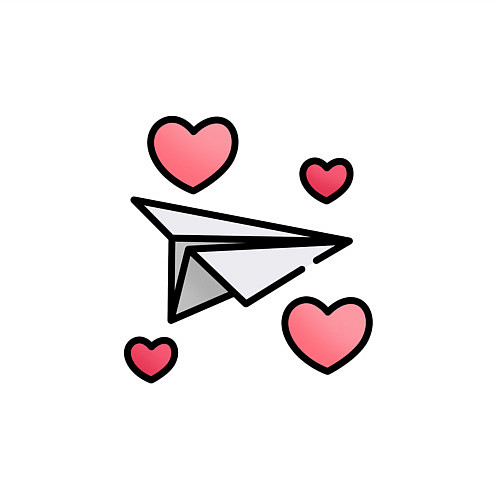 Мужской свитшот Бумажный самолетик - сердца / Белый – фото 3