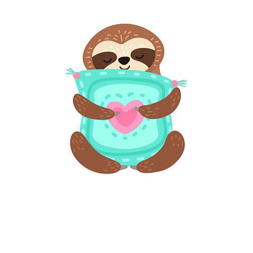 Мужской свитшот Милый ленивец / Белый – фото 3