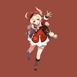 Свитшот хлопковый мужской Кли из Genshin Impact, цвет: кирпичный — фото 2