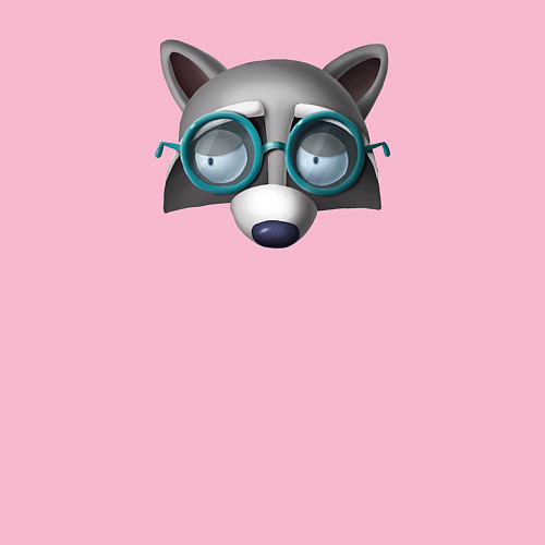 Мужской свитшот Хитрый енот в очках / Светло-розовый – фото 3