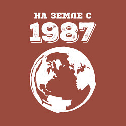 Свитшот хлопковый мужской На Земле с 1987 с краской на темном, цвет: кирпичный — фото 2