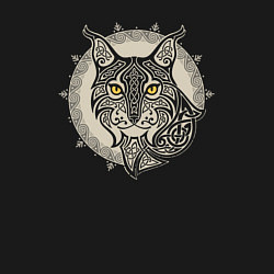 Свитшот хлопковый мужской Рысь славянский тотем, цвет: черный — фото 2
