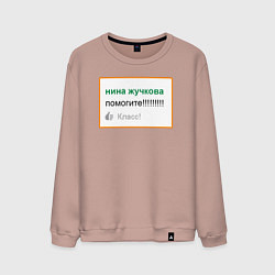 Свитшот хлопковый мужской Дегроклассники - помогите, цвет: пыльно-розовый