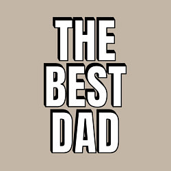 Свитшот хлопковый мужской The best dad белая надпись с тенью, цвет: миндальный — фото 2