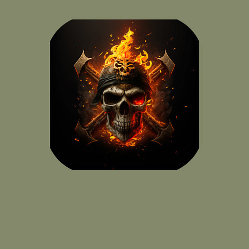 Мужской свитшот Огненные череп и кости / Авокадо – фото 3