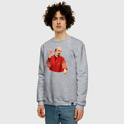 Свитшот хлопковый мужской Ленин в пижаме, цвет: меланж — фото 2