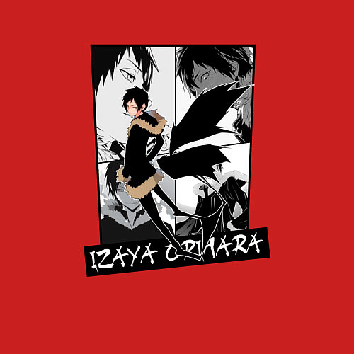 Мужской свитшот Изая Орихара на фоне манги / Красный – фото 3