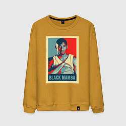 Свитшот хлопковый мужской Black mamba poster, цвет: горчичный