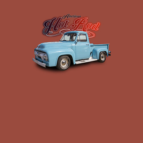 Мужской свитшот Хот род Ford F-100 / Кирпичный – фото 3