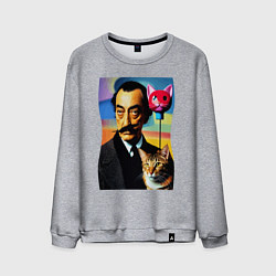 Мужской свитшот Salvador Dali and cat