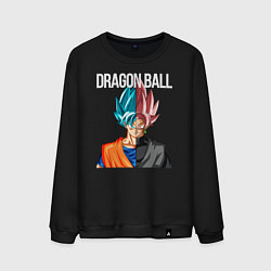 Свитшот хлопковый мужской Dragon ball Гоку, цвет: черный