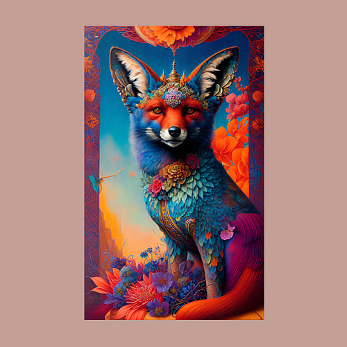 Мужской свитшот Фантастическая лиса / Пыльно-розовый – фото 3