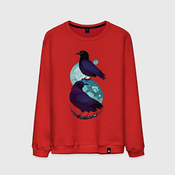 Свитшот хлопковый мужской Фиолетовые вороны, цвет: красный